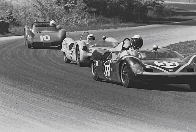 Dave MacDonald and Bob Bondurant drive Steve McQueen's Shelby Cobra Roadster to a 4th overall 1st in class finish at the 1963 Road America 500